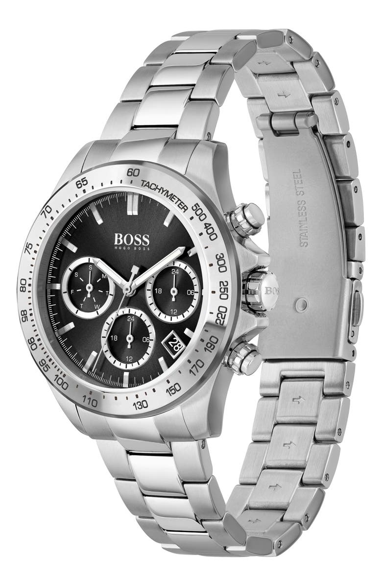 BOSS Novia Chronograph Bracelet Watch, 38mm, Alternate, color, Black Dial