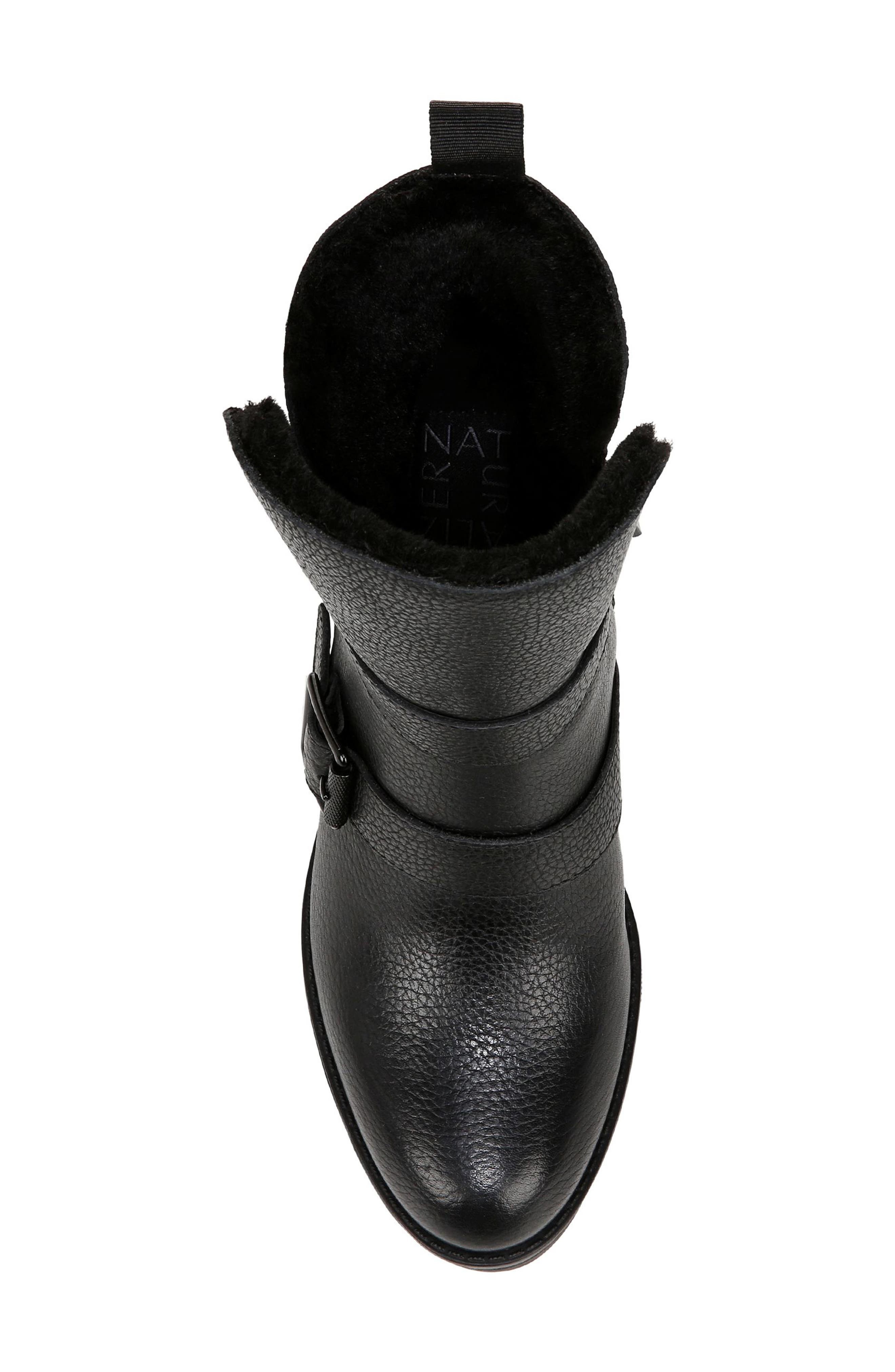 Naturalizer Verney Water Repellent Faux Fur Lined Platform Moto Bootie, Alternate, color, 
