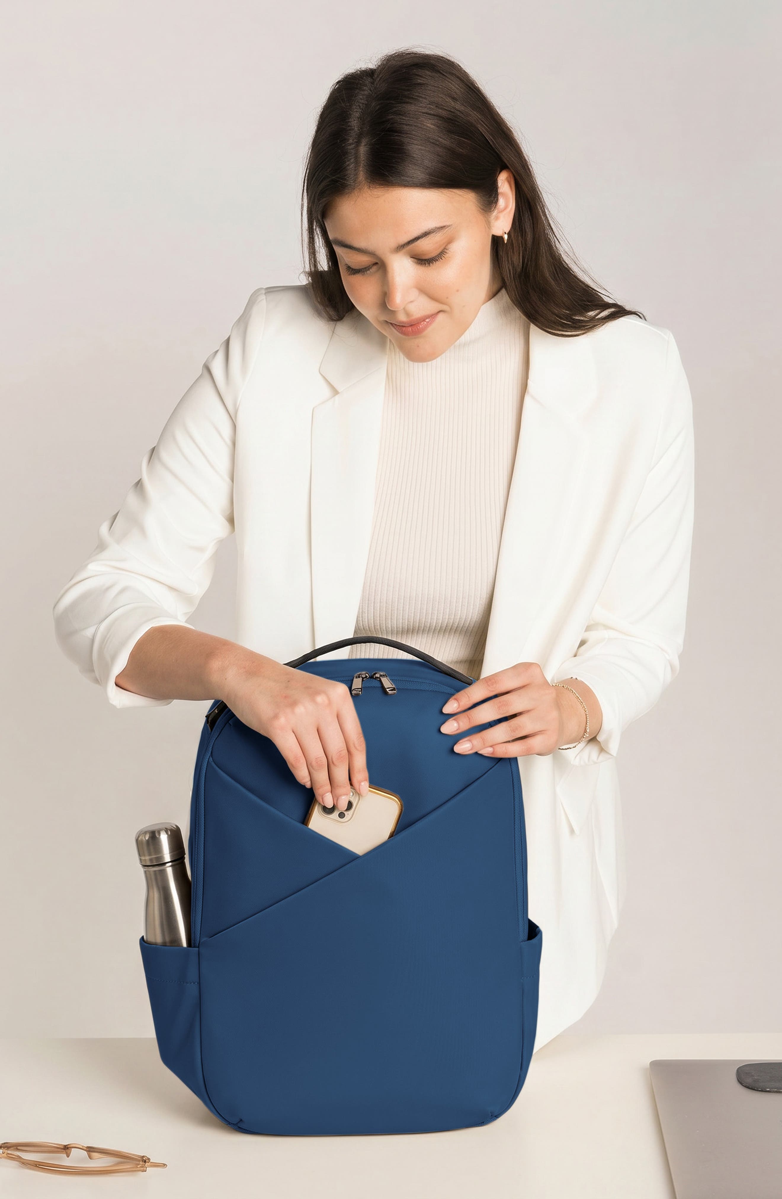 Origami 16-inch Laptop Backpack For Women, Alternate, color, Navy
