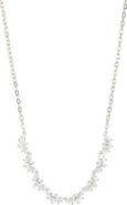 Nordstrom Cubic Zirconia Curved Cluster Pendant Necklace