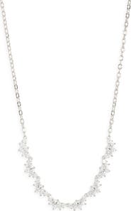 Nordstrom Cubic Zirconia Curved Cluster Pendant Necklace