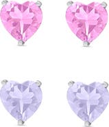 Lily Nily Kids' Cubic Zirconia Heart Stud Earrings