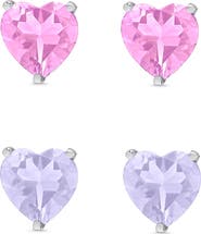 Lily Nily Kids' Cubic Zirconia Heart Stud Earrings