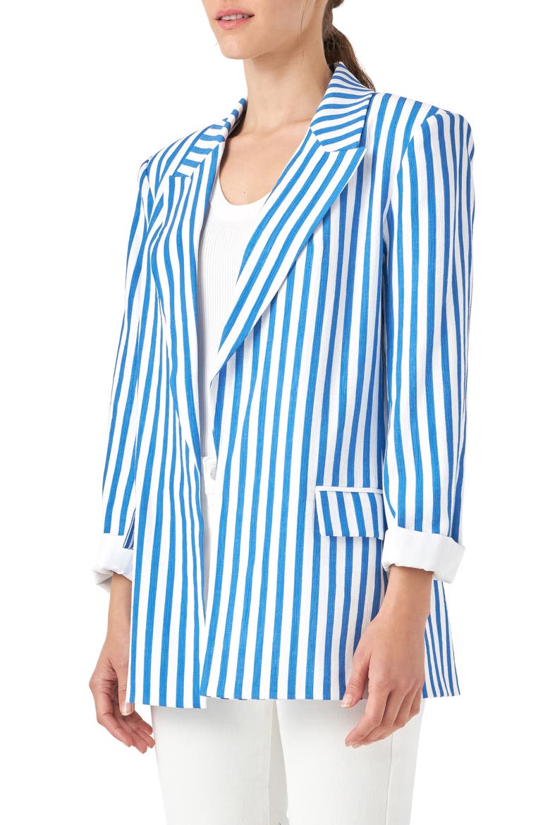 Stripe Blazer, Alternate, color, BLUE STRIPE