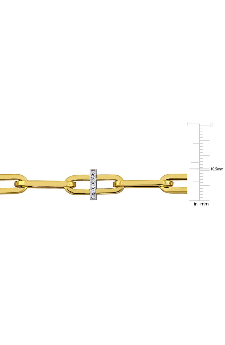 Julianna B. Cubic Zirconia Rondelle Paperclip Link Bracelet 14k, Alternate, color, 
