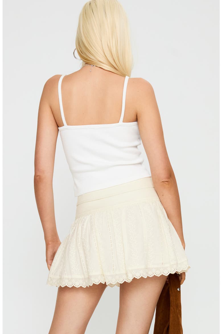 Fairylike Broderie Miniskirt, Alternate, color, IVORY