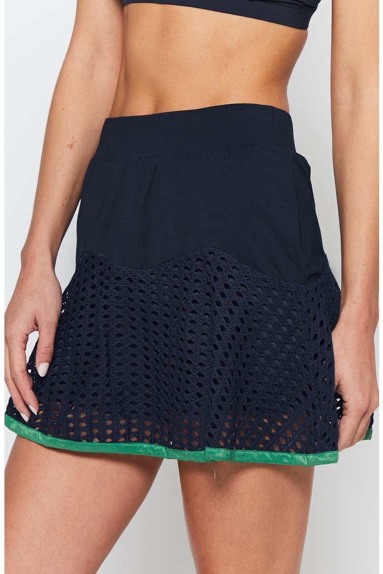 POINTELLE TEAM SKORT, Alternate, color, NAVY/GREEN