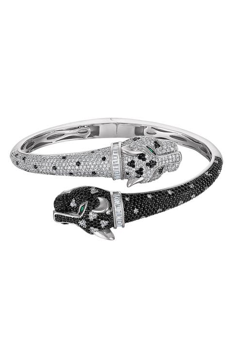 Black Spinel Panther Bypass Bangle
