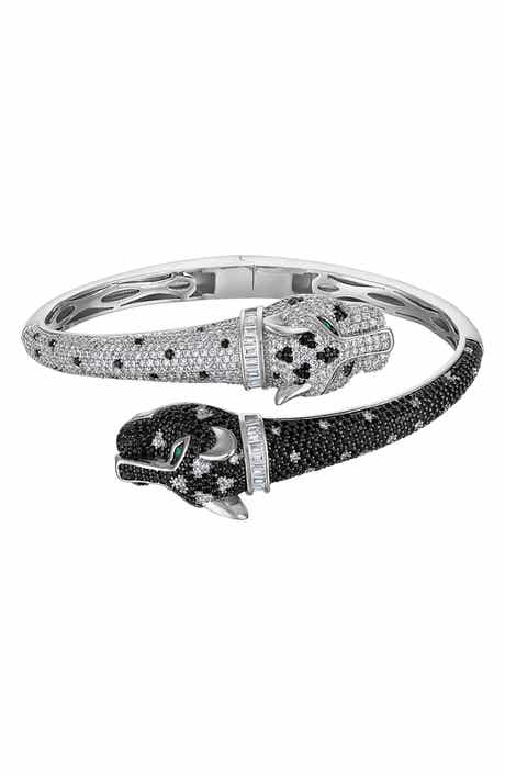 Black Spinel Panther Bypass Bangle