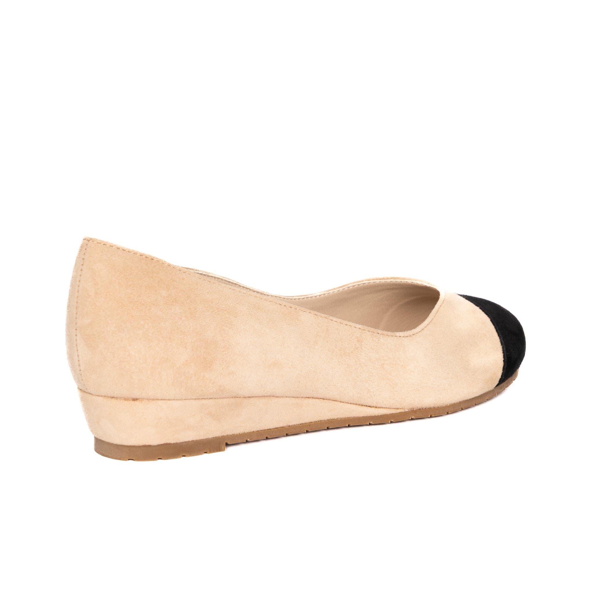 Steffie's Journey Cap Toe Suede Flat, Alternate, color, Sand Tan & Black