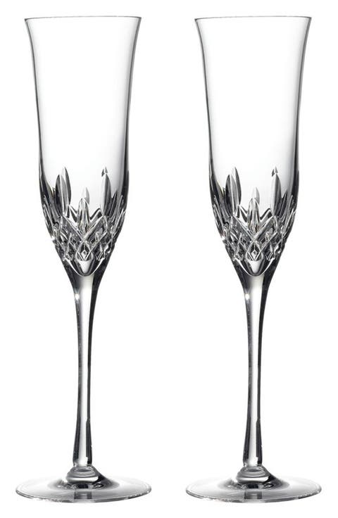 Lismore Essence Set of 2 Lead Crystal Champagne Flutes