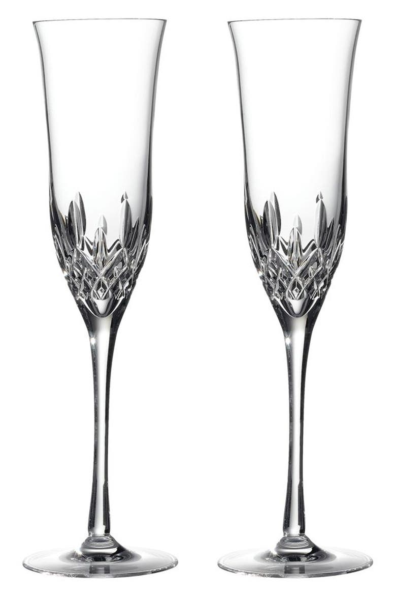 Lismore Essence Set of 2 Lead Crystal Champagne Flutes video