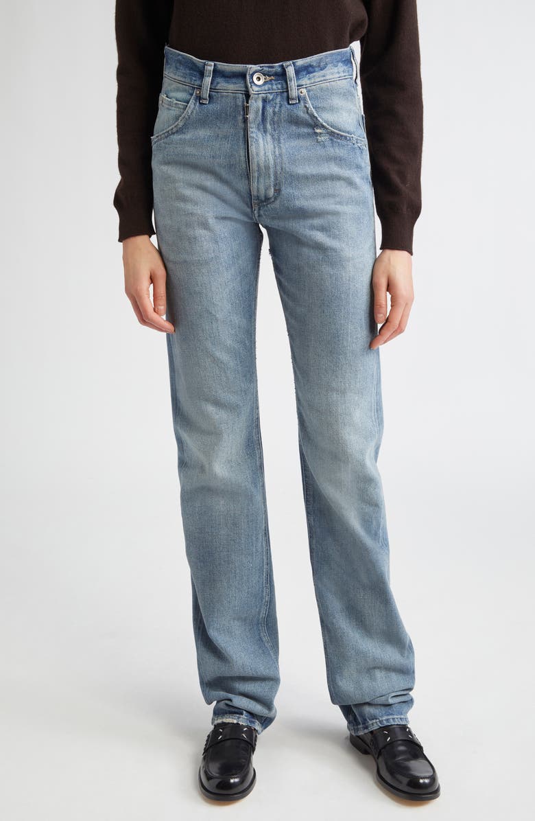 Maison Margiela Distressed Slim Straight Leg Jeans, Main, color, 