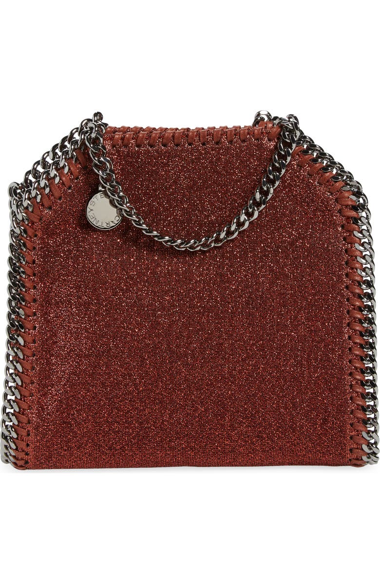 Stella McCartney Tiny Falabella Metallic Crossbody Bag, Main, color,