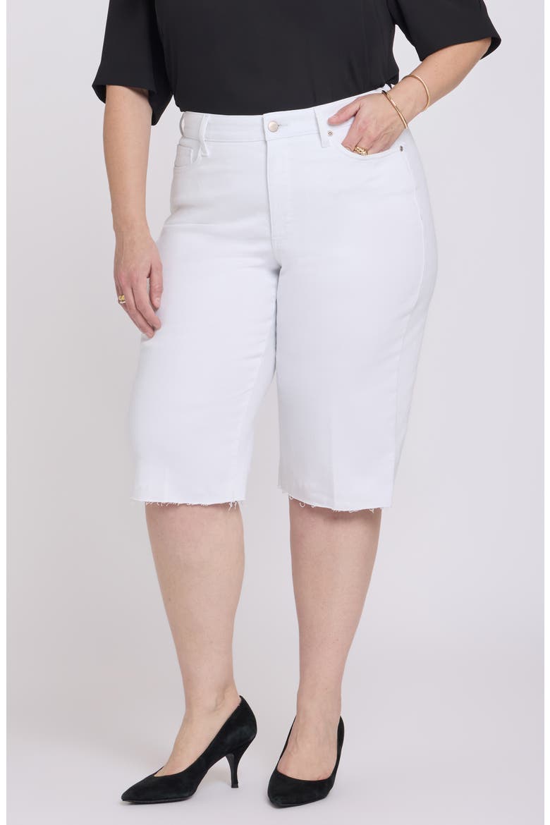 Kristie '80s Raw Hem Denim Bermuda Shorts, Main, color, OPTIC WHITE