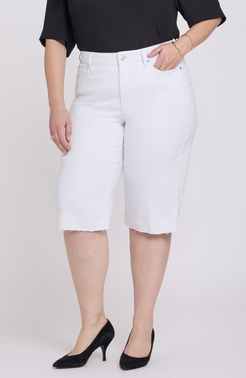 Kristie '80s Raw Hem Denim Bermuda Shorts