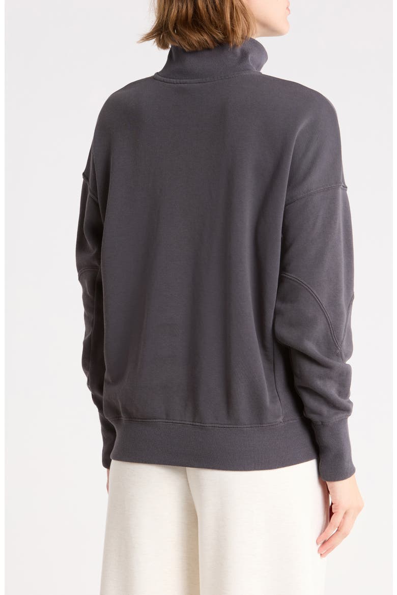 Rib Panel Quarter Zip Terry Pullover, Alternate, color, NINE IRON