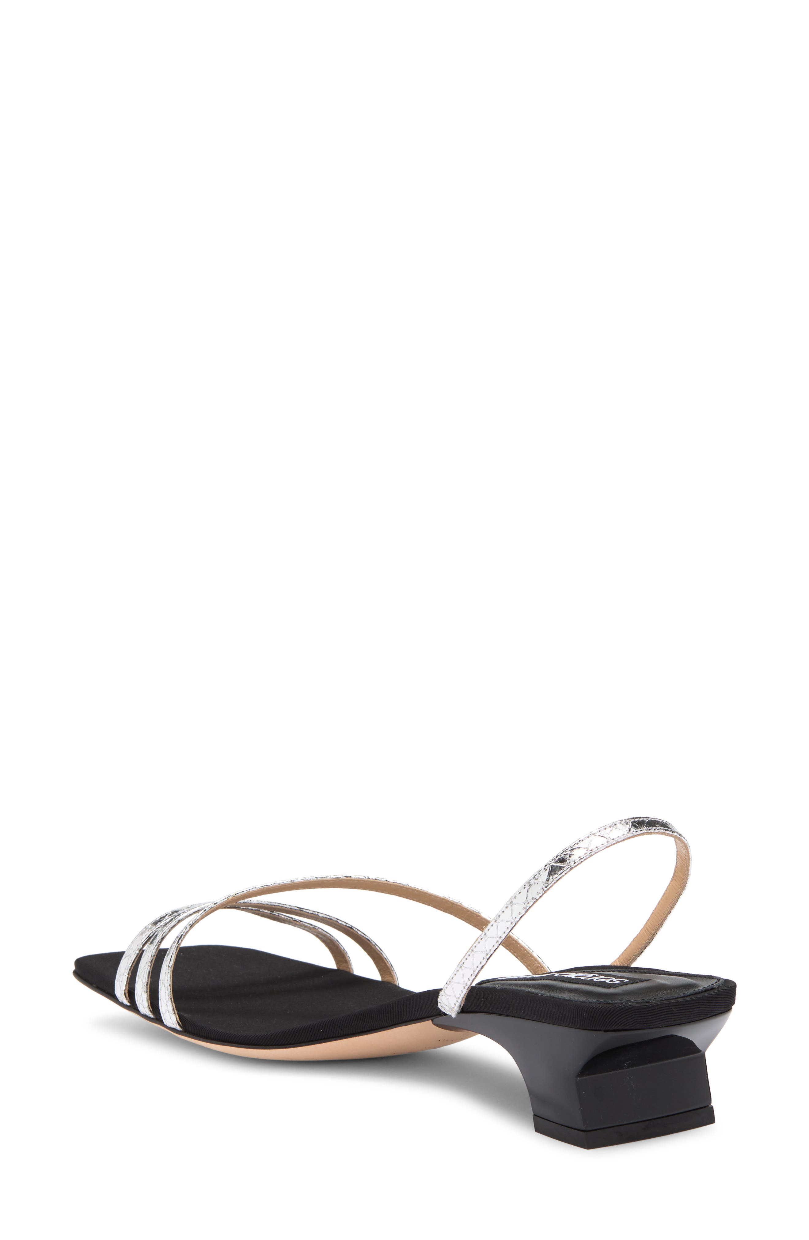 Sergio Rossi Metallic Strap Kitten Heel Sandal, Alternate, color, 