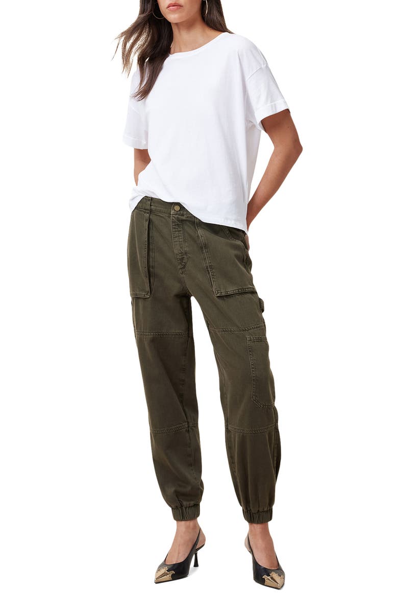 AllSaints Mila Denim Trousers, Alternate, color, Khaki Green