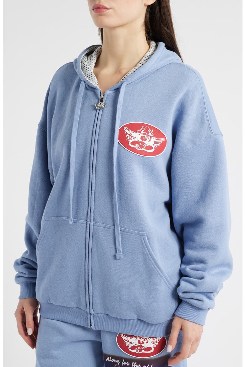 Along the Ride Harley Zip Hoodie, Alternate, color, GREY/BLUE