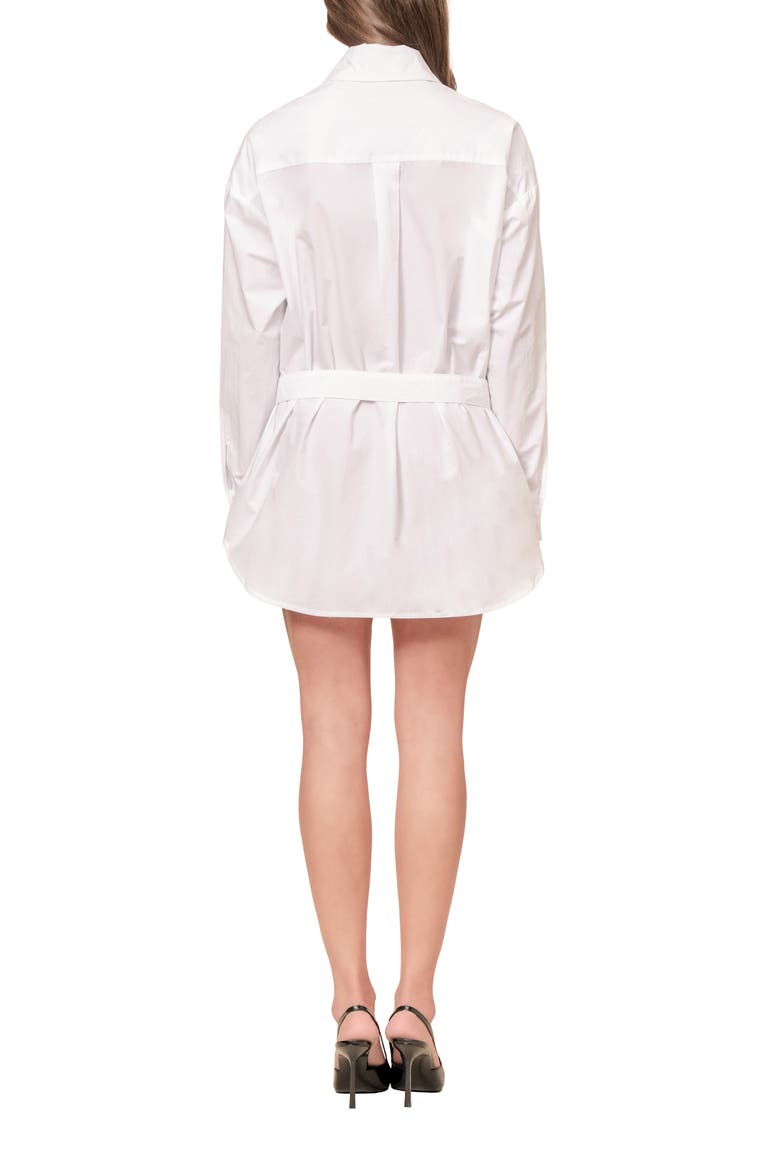 Doyle Belted Cotton Shirtdress, Alternate, color, WHITE