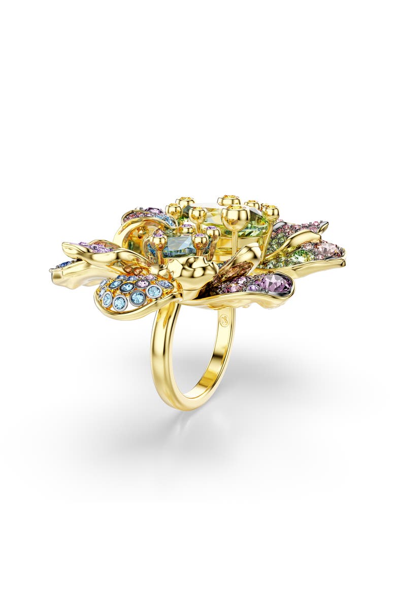 Swarovski Idyllia Crystal Flower Open Ring, Alternate, color, Multicolored