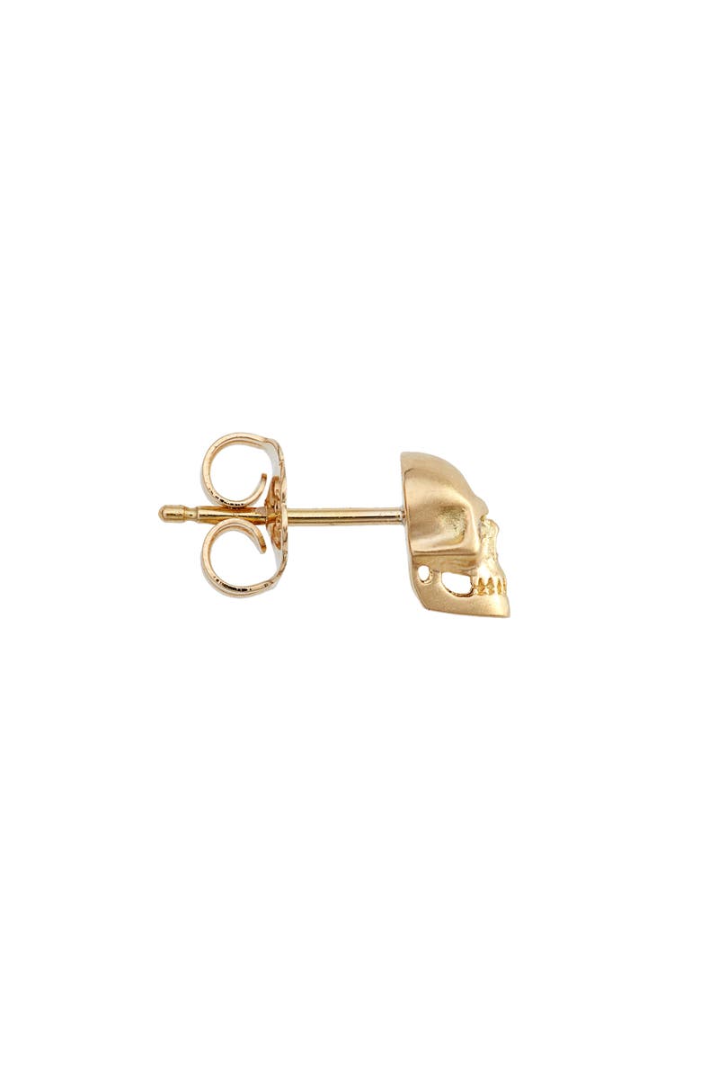 MARIA TASH Matte Skull Stud Earring with White Diamonds, Alternate, color, 
