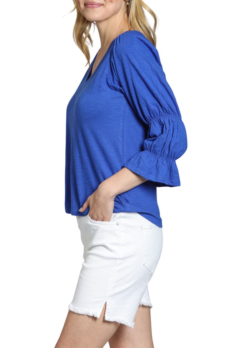 APNY Renaissance Sleeve Cotton Slub Top, Alternate, color, Dazzling Blue