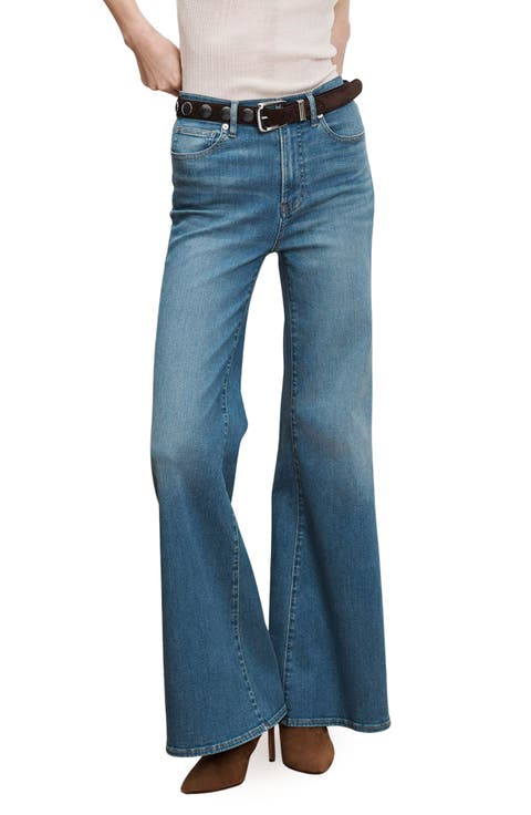 Joplin Wide Flare Leg Jeans (Pool Party)