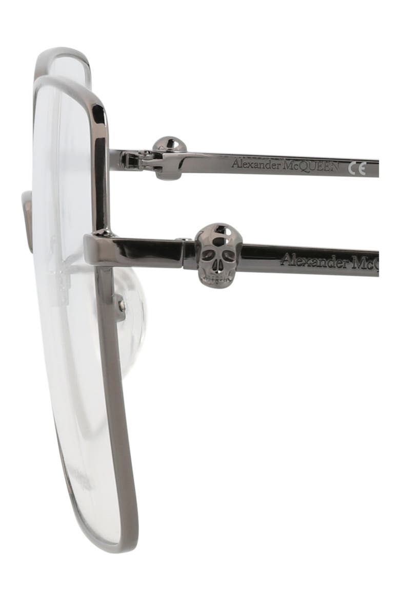 57mm Square Optical Glasses, Alternate, color, RUTHENIUM TRANSPARENT