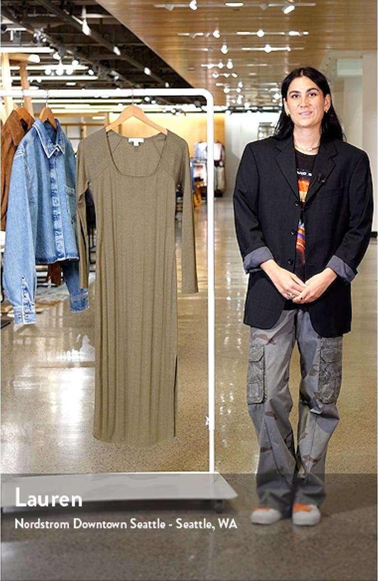 Square Neck Long Sleeve Maxi Dress, sales video thumbnail