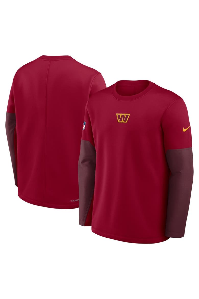 Men's Nike Burgundy Washington Commanders Sideline Scripted to Win Performance Long Sleeve T-Shirt, Alternate, color, Burgundy