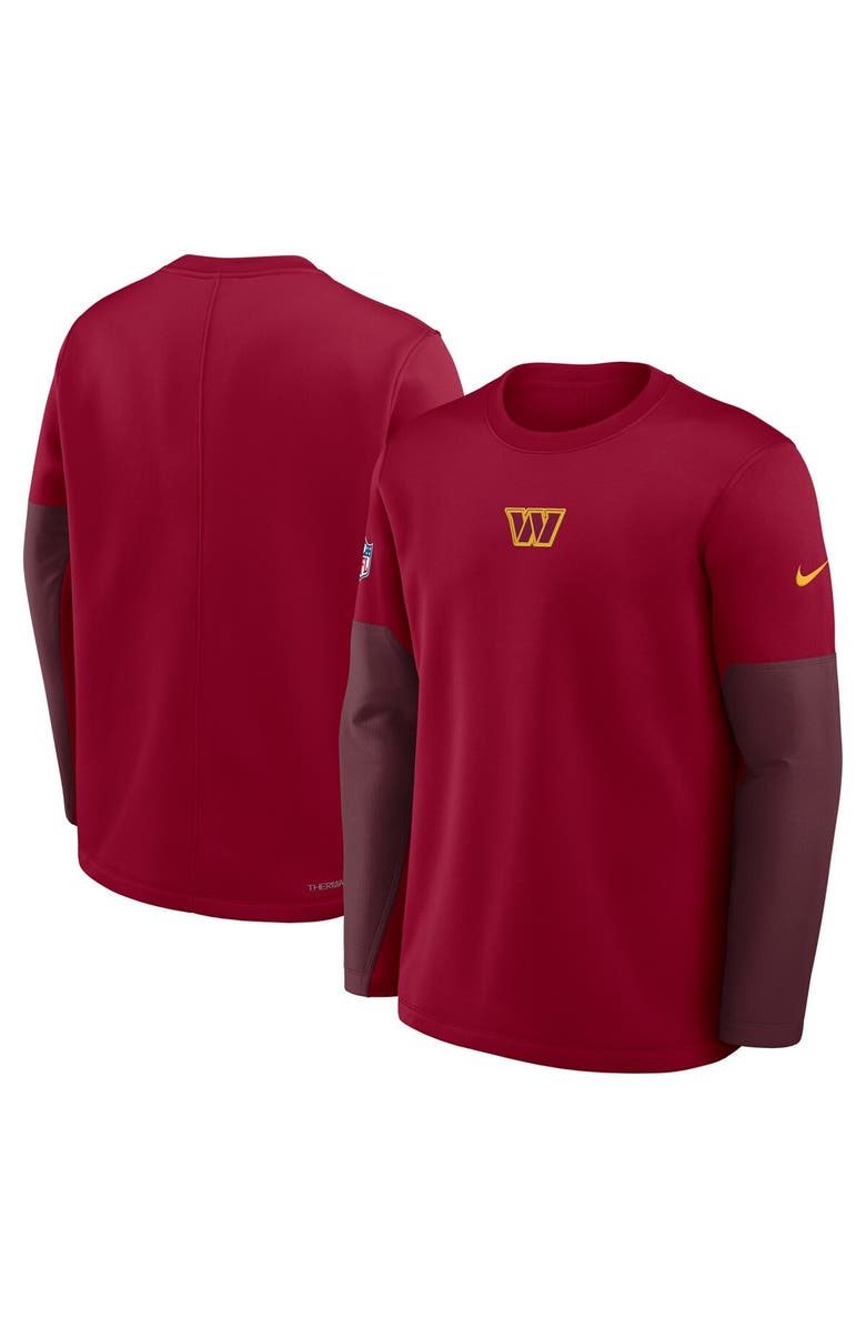 Nike Men's Nike Burgundy Washington Commanders Sideline Scripted to Win Performance Long Sleeve T-Shirt, Alternate, color, Burgundy