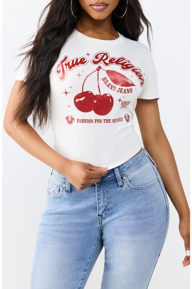 Cherry Baby Tee, Main, color, WINTER WHITE