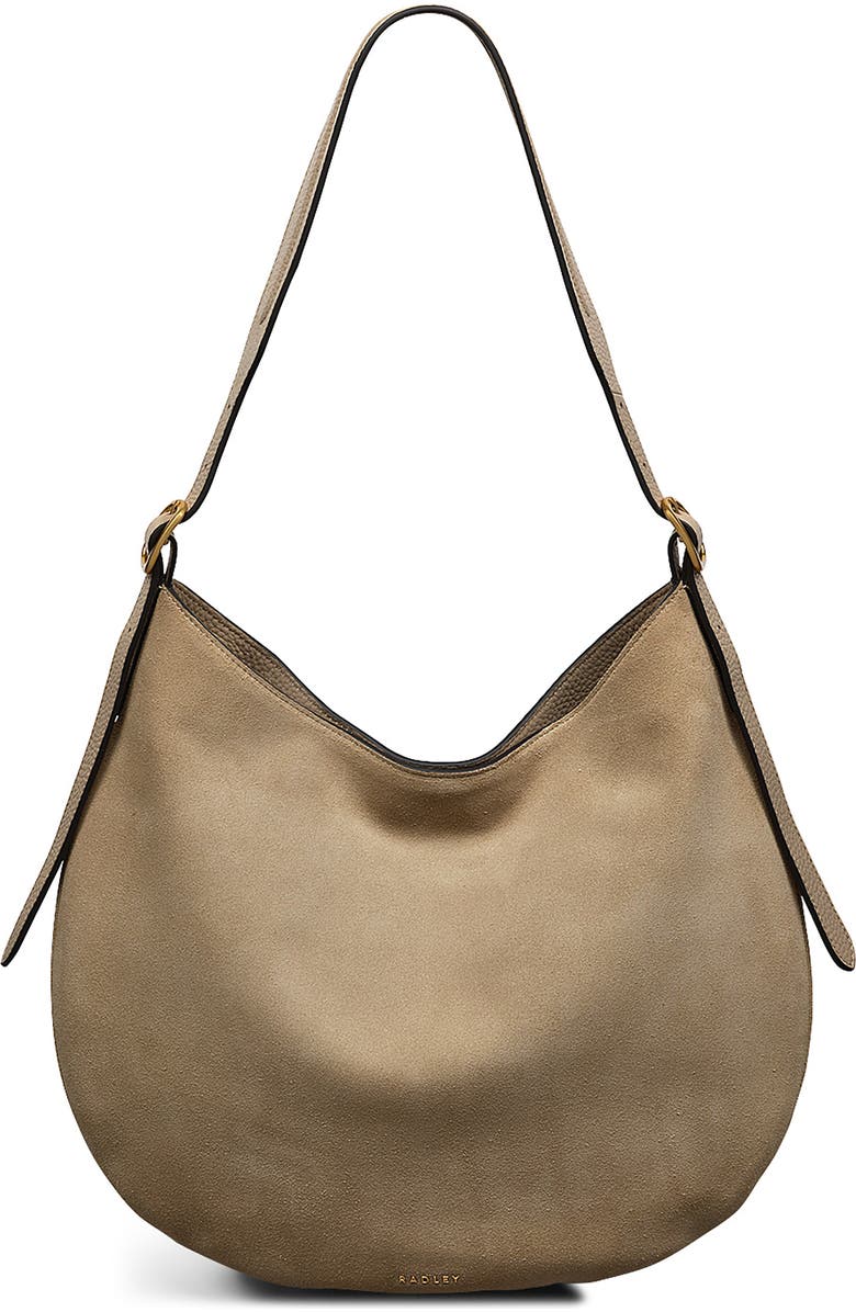 Radley Kensington Place - Suede Large Open Top Shoulder Bag, Main, color, Stone