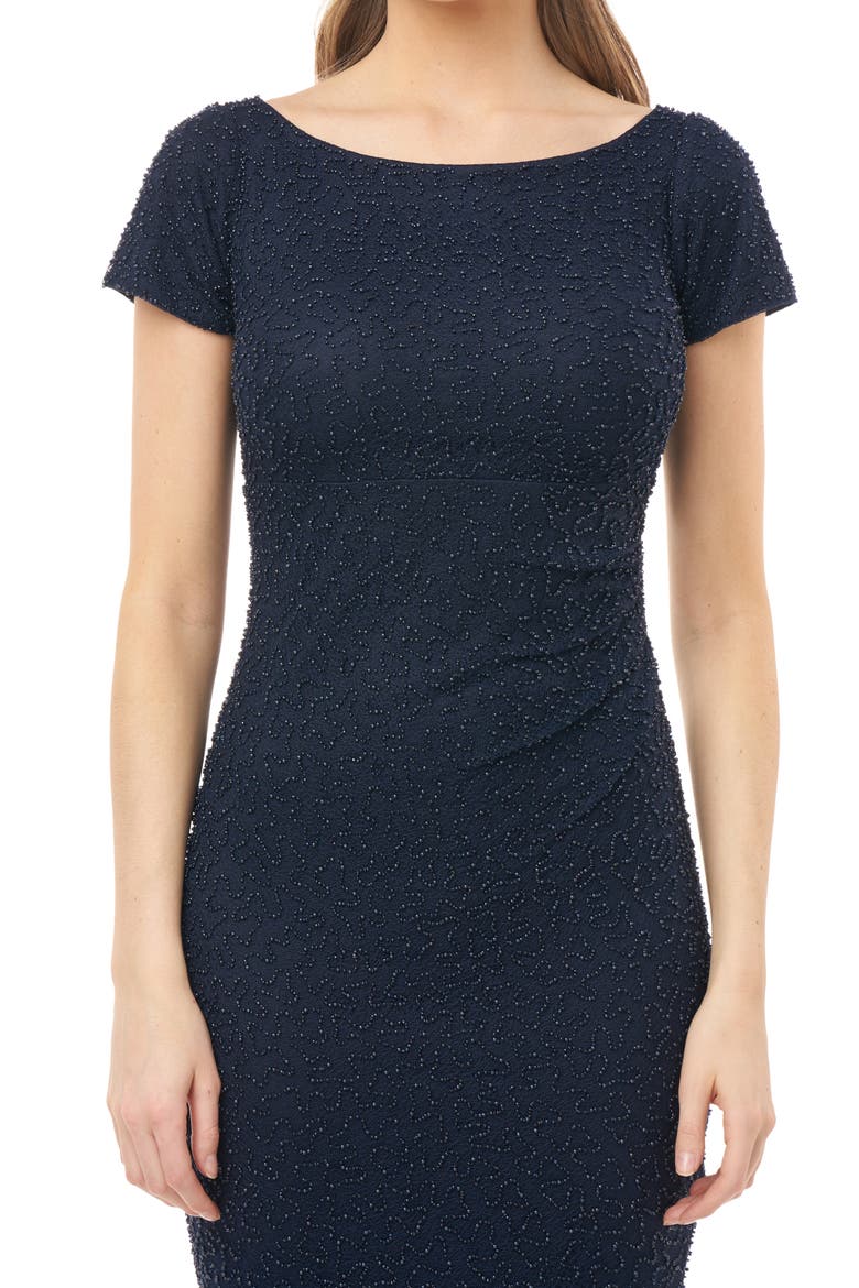 Beaded Cocktail Dress, Alternate, color, NAVY