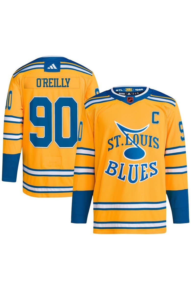 adidas Men's adidas Ryan O'Reilly Yellow St. Louis Blues Reverse Retro ...