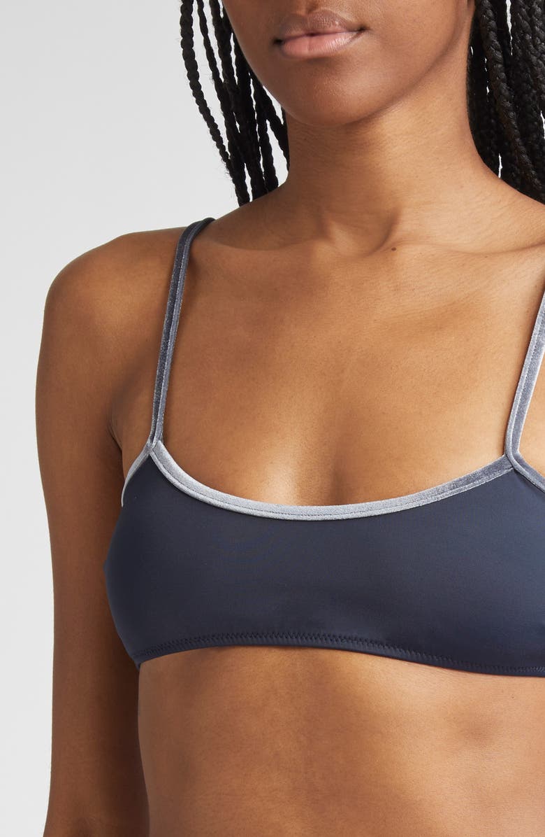 Paloma Wool Lain Velvet Trim Bikini Top, Alternate, color,