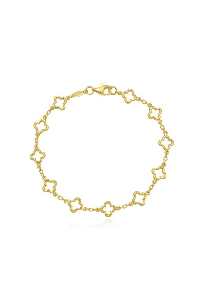 Mini Gold Open Clover Bracelet, Main, color, Yellow Gold