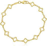 The Lovery Fine Jewelry Mini Gold Open Clover Bracelet