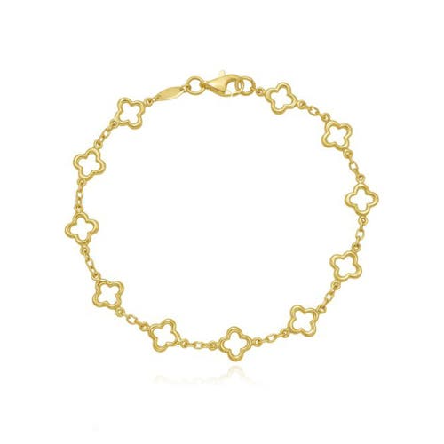 The Lovery Fine Jewelry Mini Gold Open Clover Bracelet In Gold