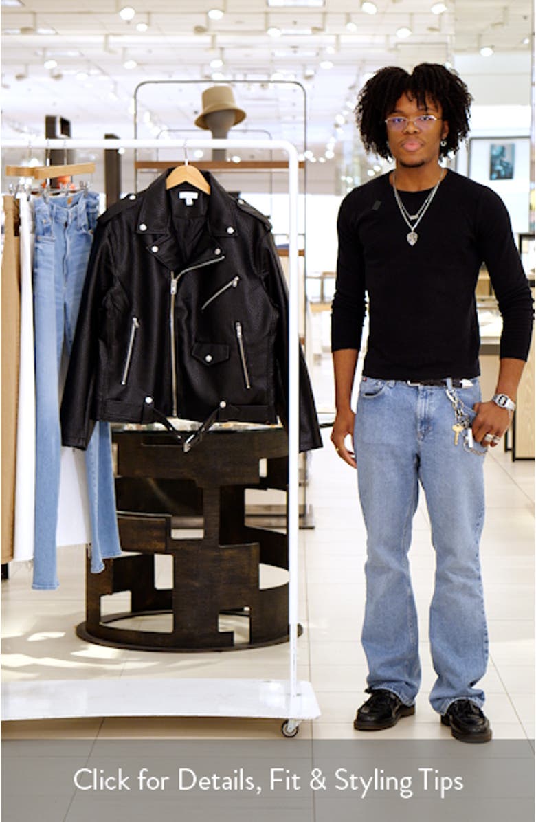 Oversize Faux Leather Biker Jacket, sales video thumbnail