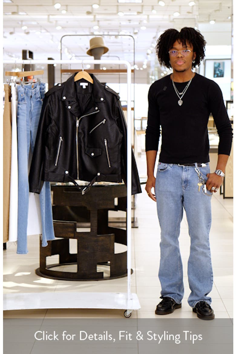 Oversize Faux Leather Biker Jacket video