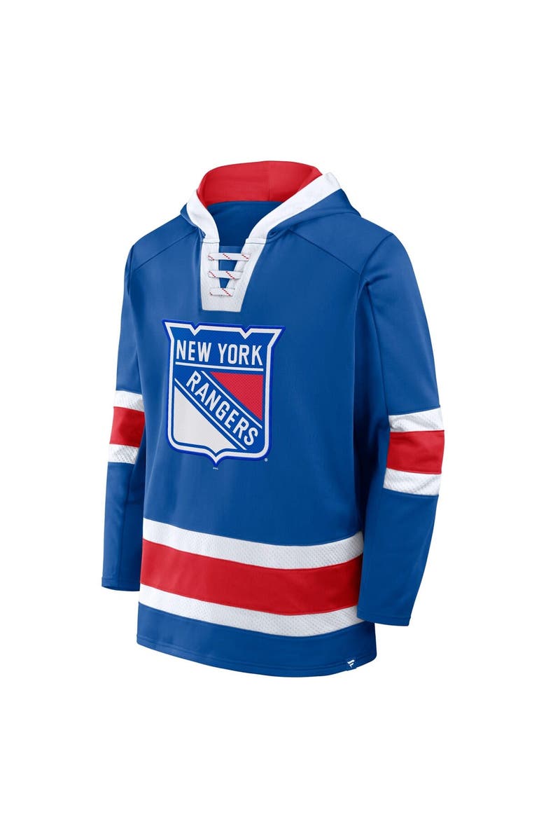 FANATICS Men's Fanatics  Blue New York Rangers Inside Line Fleece Pullover Hoodie, Alternate, color, 