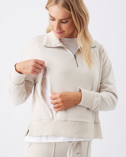 Ripe Maternity Comfortable Terry Nursing Sweatshirt For Moms In Neutral