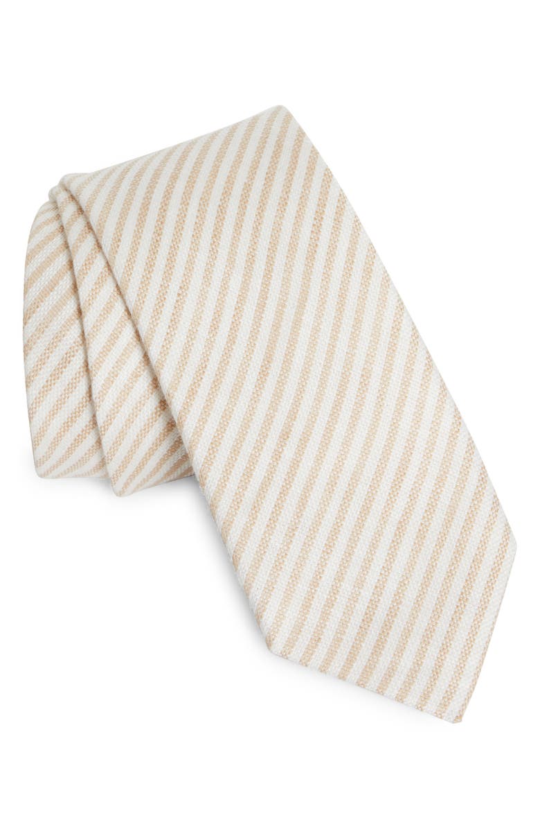 ZEGNA TIES Stripe Linen Tie, Main, color, 