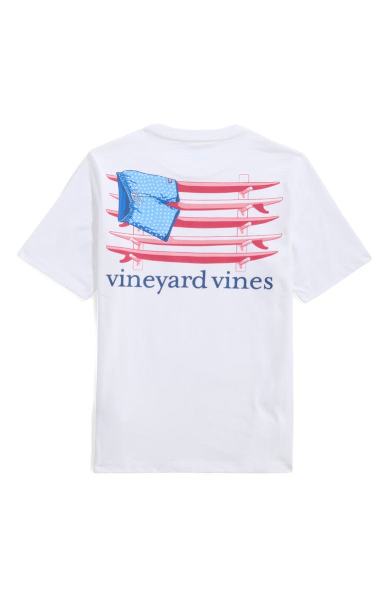 vineyard vines Kids' Surf Chappy Flag Cotton Graphic Pocket T-Shirt, Alternate, color, White Cap