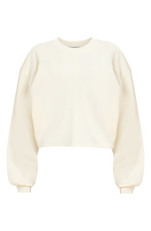 Allsaints Mira Haven Tie Hem Cotton Sweater In Gardenia Cream