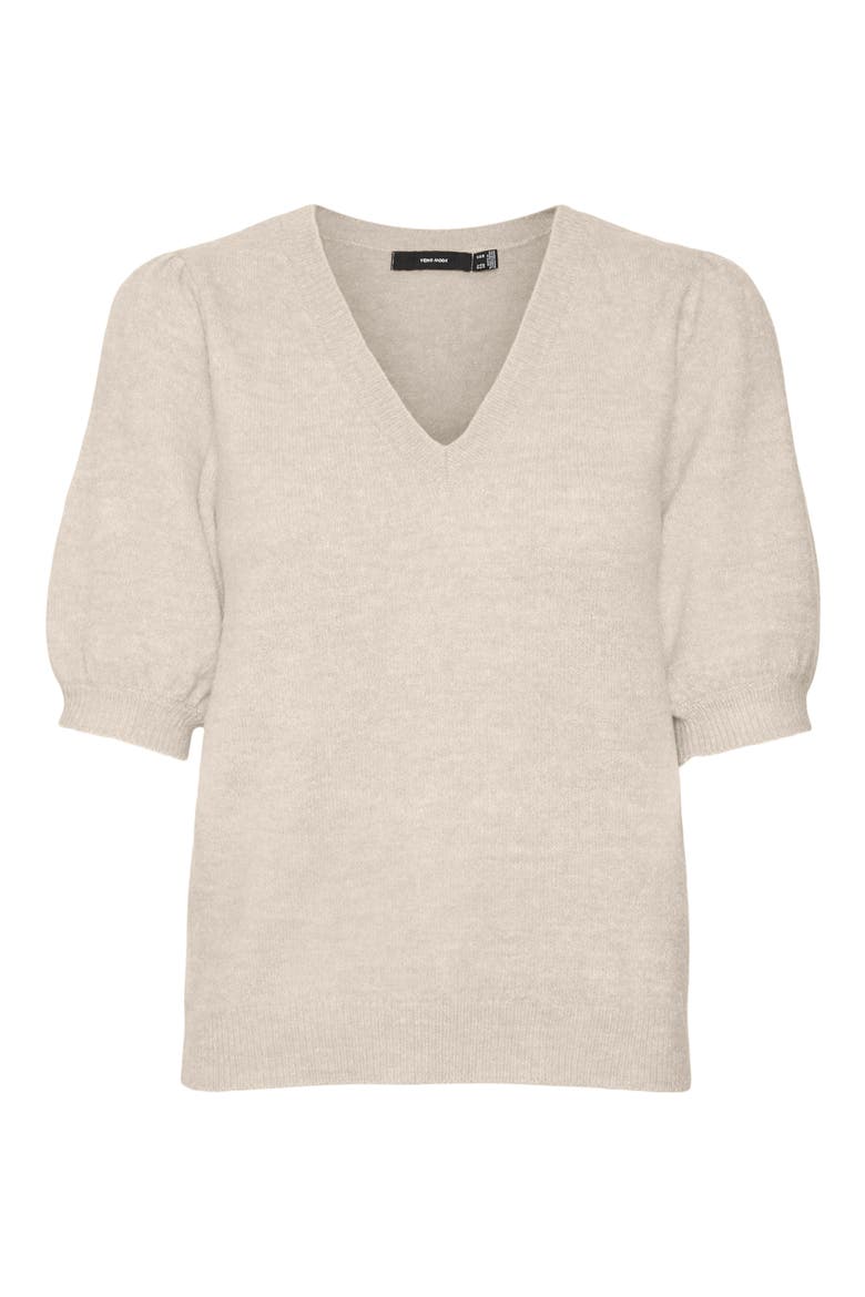 Elly Puff Sleeve Sweater, Alternate, color, BIRCH DETAIL W MELAN