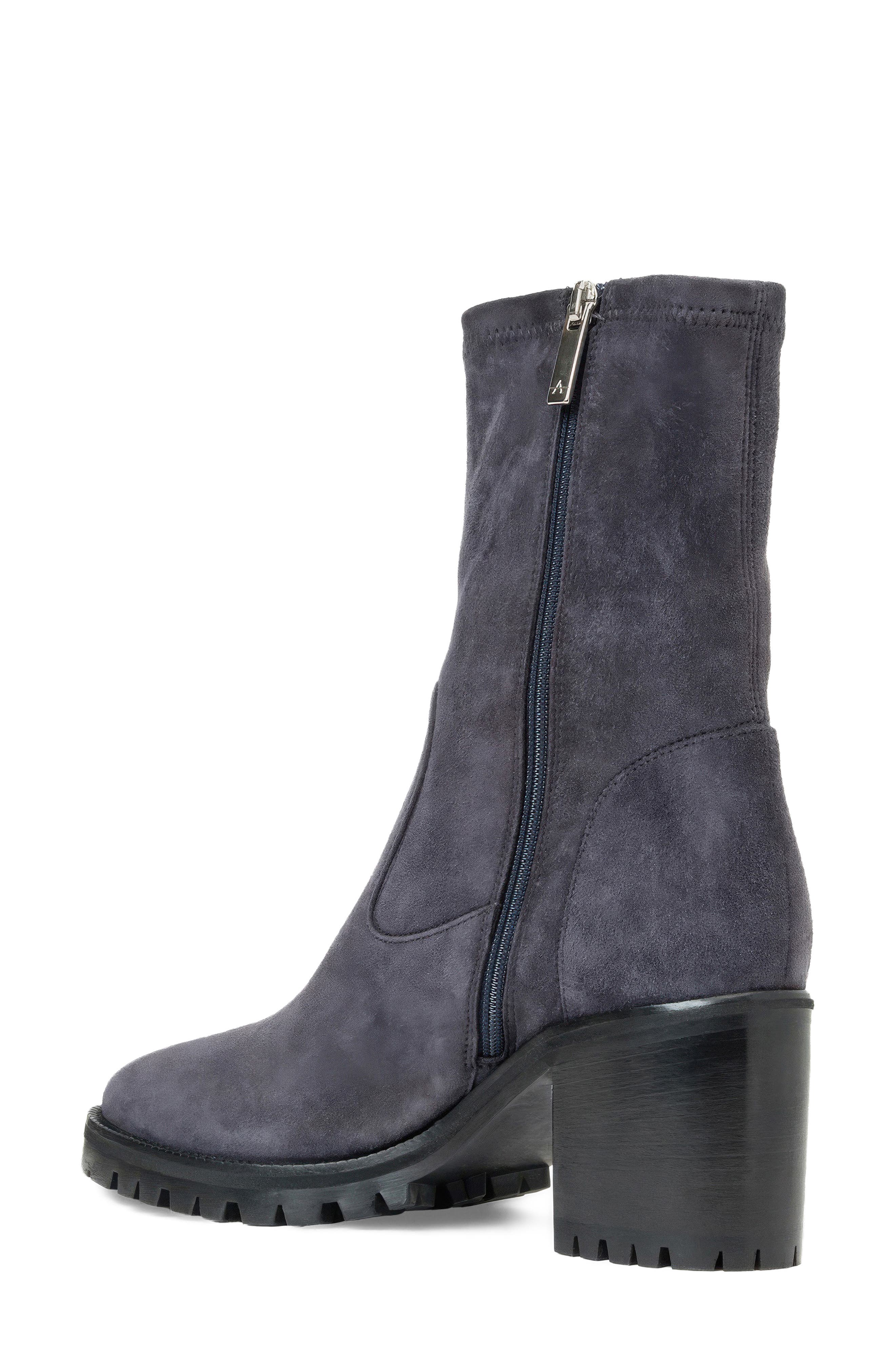 Joplin Leather Bootie, Alternate, color, NAVY SUEDE